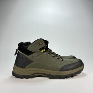 Olive Green Black Waterproof Outdoor Hiking Trekking Boots Mens Sz US 12.5 EU 45